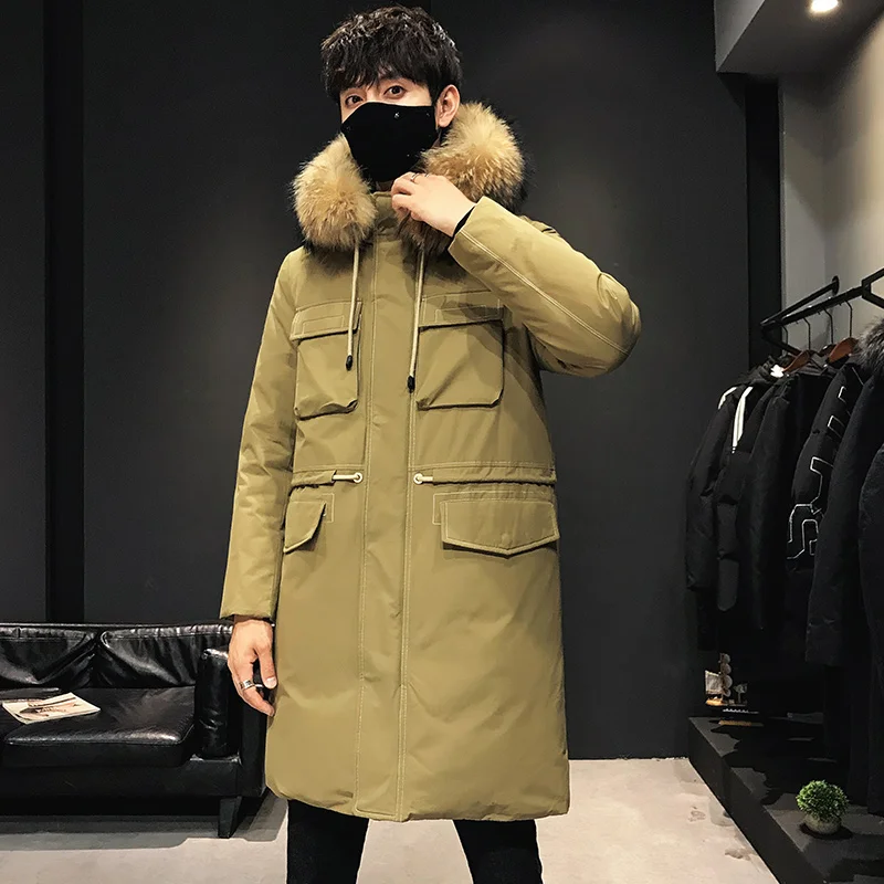 

New winter loose men's warm coat winter fashion coat black
