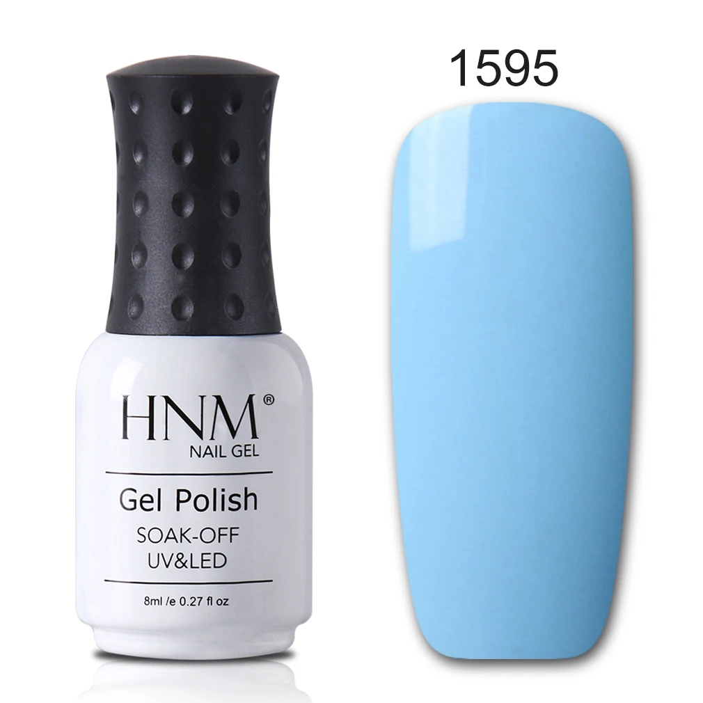 light color 1595 HNM 8 мл серый фиолетовый серия цвет уф-гель для ногтей светодиодный лампа гель-лак замачиваемый гибридный лак краска штамповка топ основа лак - Цвет: light color 1595