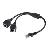 rj45 male to 2 female converter adapter ethernet lan network connector extension splitter cable for pc tv internet