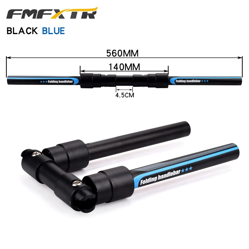 blue 25.4 31.8X560 MTB складной руль для велосипеда, алюминиевый сплав, Диаметр 31,8/25,4 мм, шоссейный складной велосипед, плоские аксессуары, руль - Цвет: blue 25.4 31.8X560