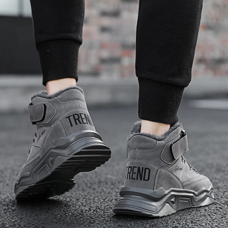 

Men Winter Sneakers with Fur Warm Snow High-top Platform Shoes Mens Casual Fashion Comfortable Shoes Footwear Zapatillas Hombre