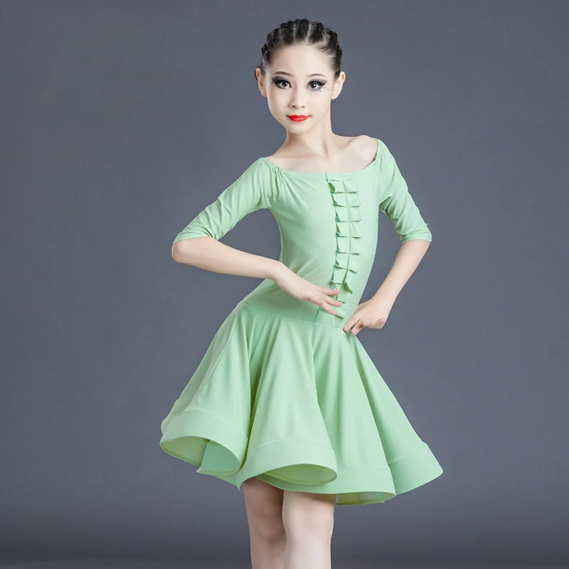 

2020 New Children'S Latin Dance Dress Kids Dresses For Girls Salsa/Ballroom/Tango/Chacha Latin Performance Competition Dresses