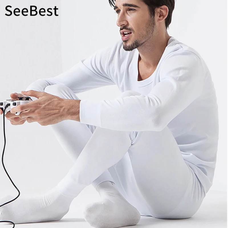 Мужская хлопковая термо одежда зимняя холодная погода Снег 15℃ белый гей