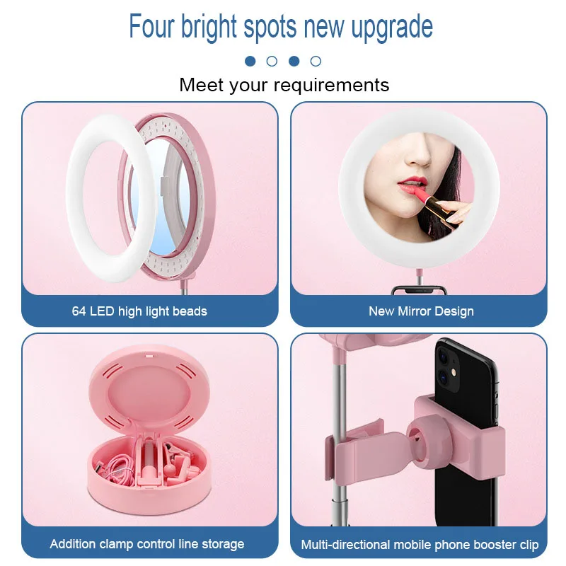 Светодиодная лампа для селфи G3 складной телескопической в прямом эфире