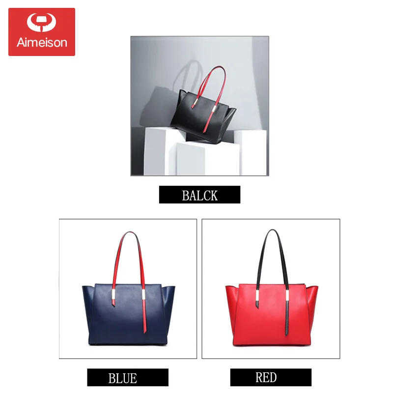 Новая Европейская и американская мода простая двухслойная кожаная сумка-тоут