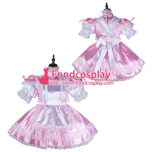 

Sissy maid satin dress lockable Uniform cosplay costume Tailor-made[G2145]