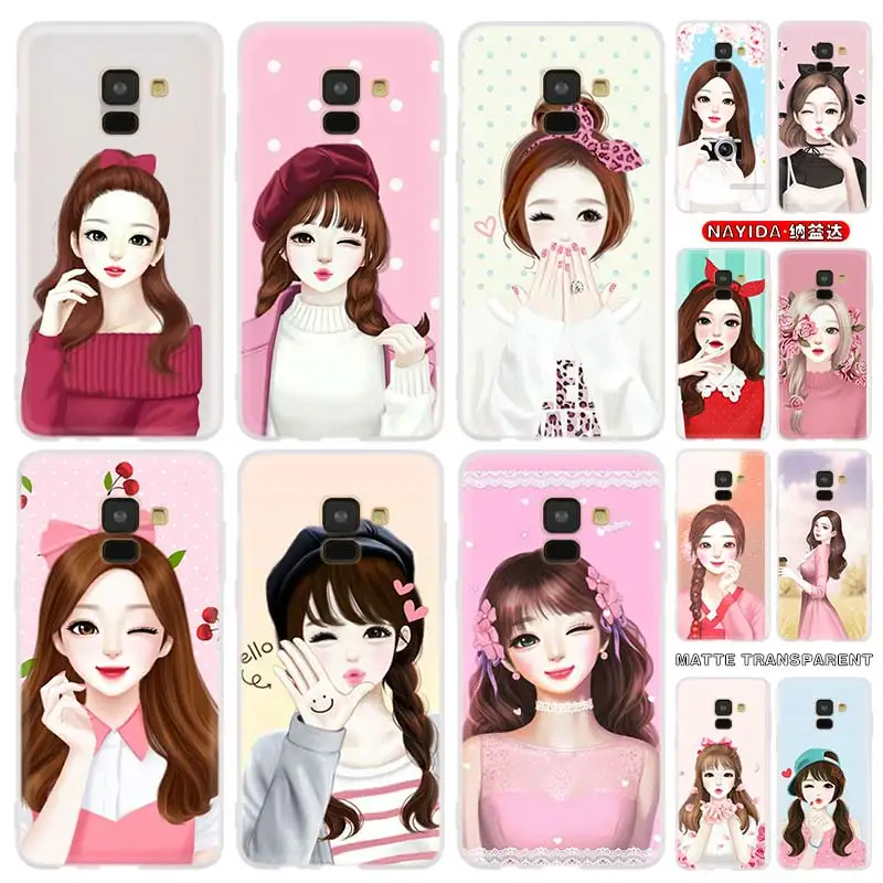 

Phone Case For Samsung Galaxy J6 J8 J5 J7 J4 Plus 2018 2016 2017 EU Prime Pro CORE Cover Star Fashion girl pink