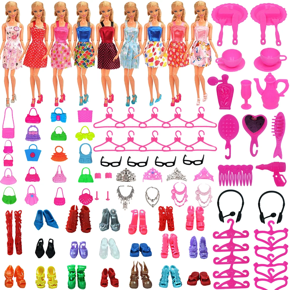 

85 PSC/Set Barbies Doll Clothes Shoes Bag Fashion Accessories Outfit Fit 11.8Inch Girl Dolls,30cm BJD,Blythe Dolls,Children Toys