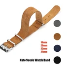 Ремешок для часов Zulu из мягкой замши, сменный Браслет с пряжкой из нержавеющей стали в стиле НАТО, 18 мм 20 мм 22 мм 24 мм