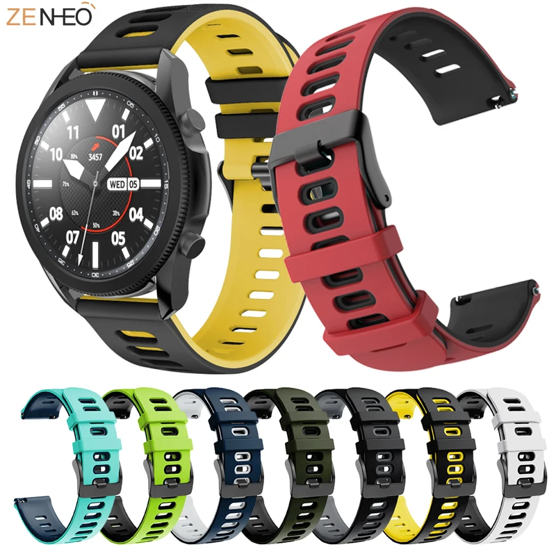 

20mm 22mm Bracelet WatchStrap For Samsung Galaxy Watch 3 45mm 41mm Soft Silicone Smart Watchband For Gear S2 S3 belt Strap