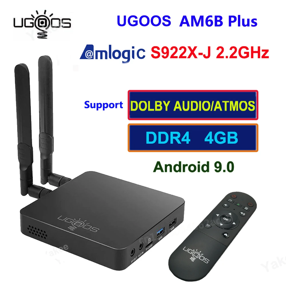 UGOOS AM6B Plus Amlogic S922X J 2 ГГц Android 9 Tv Box ИК обучения 4G32GB двухъядерный процессор Wi Fi 1000 м BT5