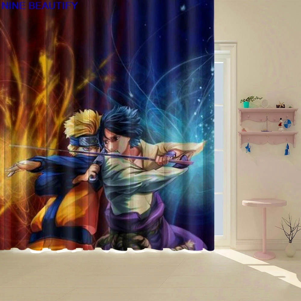 

Cartoon 3D Hokage Window Curtains Japan Anime Blockout Photo Curtain Print Fabric Window Gift 2 Panels/Set