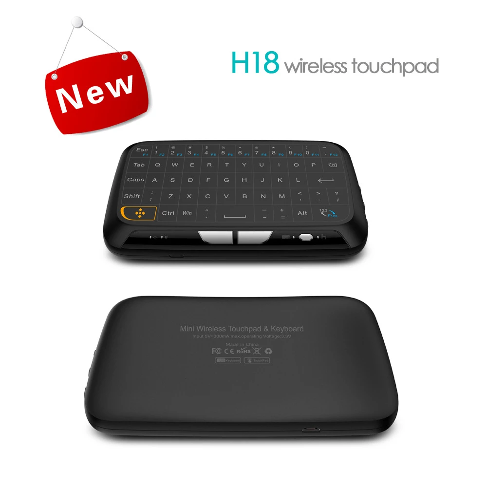 Беспроводная мини-клавиатура H18 Air Mouse полноэкранная Сенсорная панель 2 4 ГГц