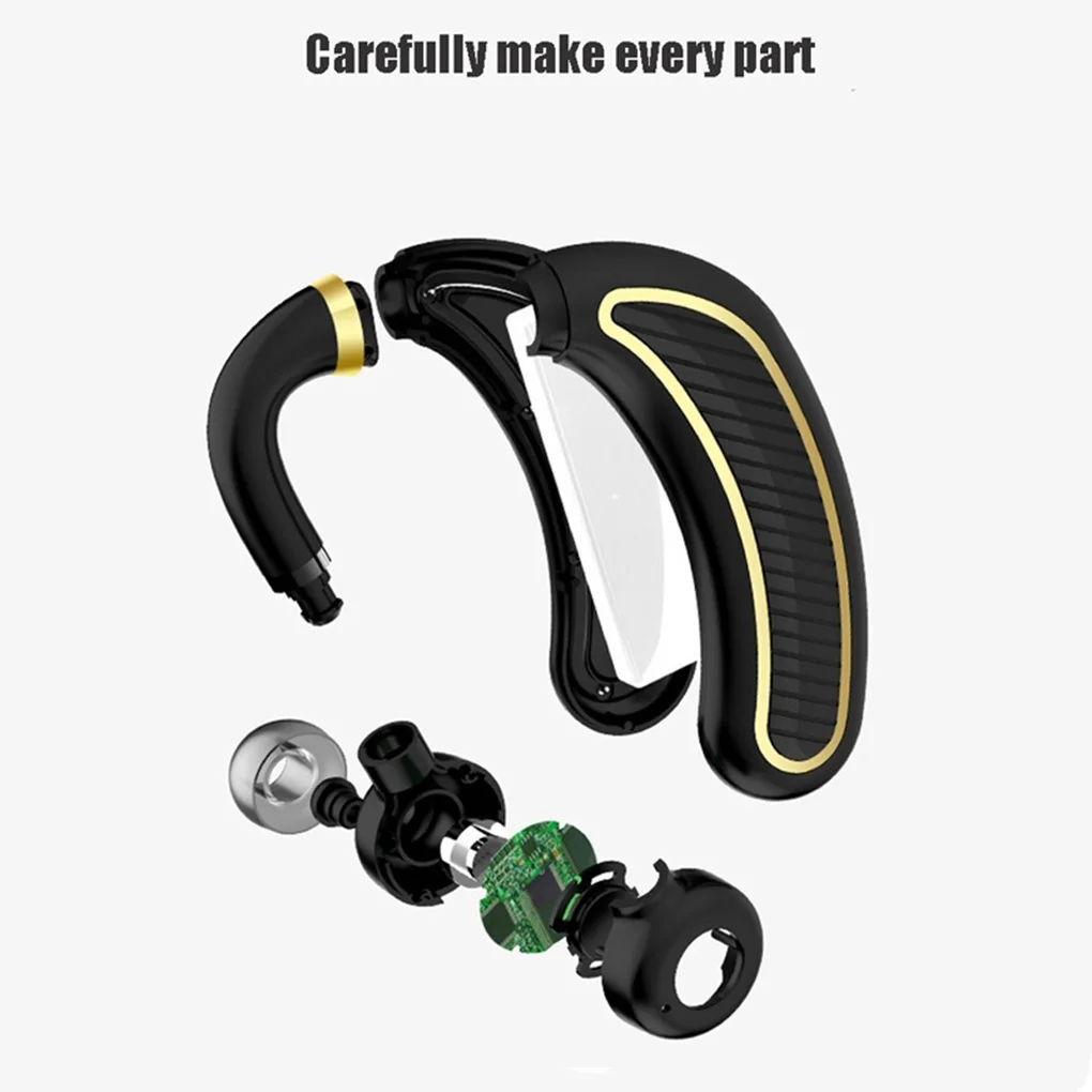 

Single Ear Bluetooth Headset IPX4 Waterproof Wireless Earbuds Long Lasting Call Answearing Sport Music Earphone