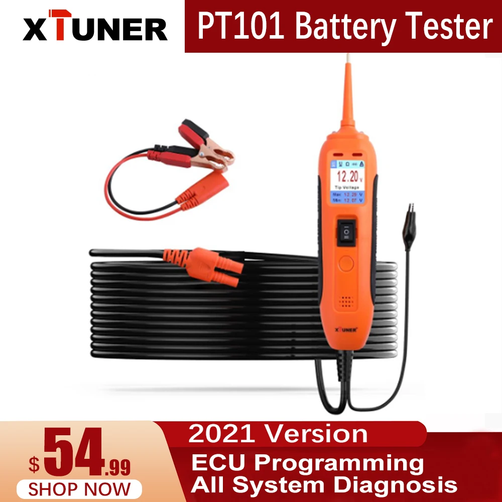 Xtuner PT101 Battey Tester 12V/24V Car Circuit DC/AC Power Probe Electrical System Diagnostics Tool Accessories | Автомобили и