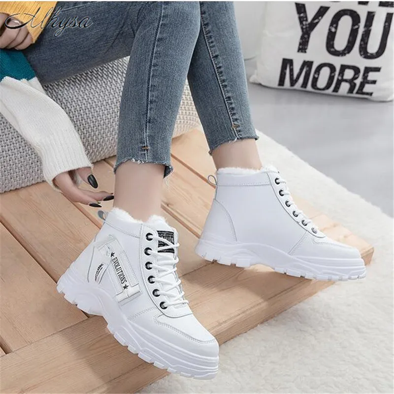 

2019 new winter fashion plus velvet high help women's shoes tide female students wild casual female snow boots M507