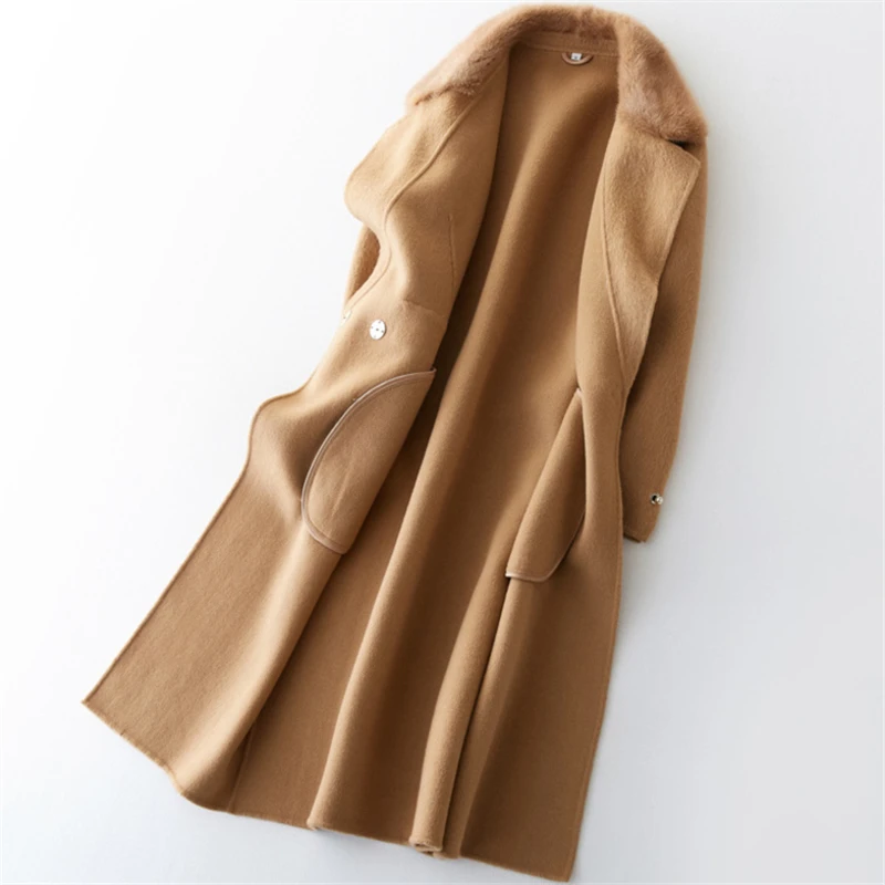 2019 модная Высококачественная новая шерстяная куртка Elegnat зимние женские пальто