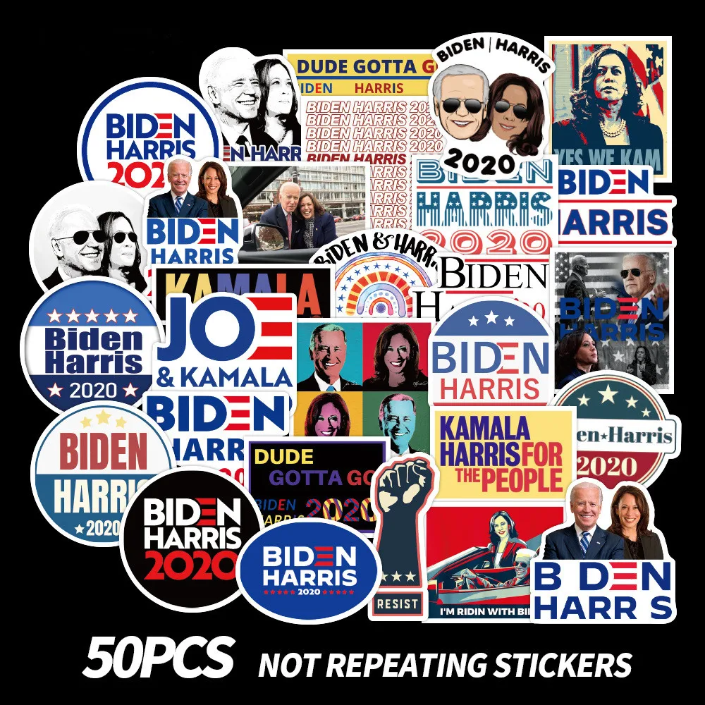 

50pcs/lot High Quality Biden Harris 2020 Car Sticker For President 2020 Bumper Sticker Oval 7cm