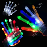 halloween party props led gloves neon guantes glowing children adult luminous skeleton gloves stage costume christmas supplies