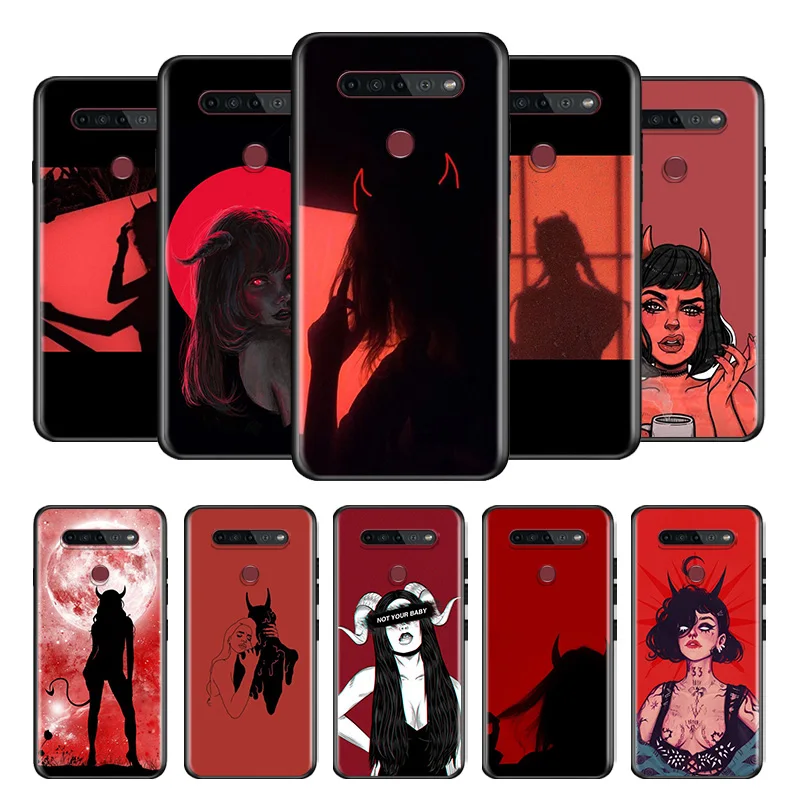 

Fashion Devil woman For LG G8 V30 V35 V40 V50 V60 Q60 K40S K50S K41S K51S K61 K71 K22 ThinQ 5G Phone Case