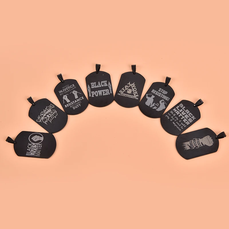 Знак протеста демонстратора ожерелье из нержавеющей стали черный жизни материя