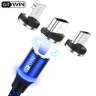 GTWIN USB кабель Магнитный тип C кабель для Samsung Xiaomi Huawei iPhone 12 Pro Max Магнитный Micro USB кабель Android сотовый телефон
