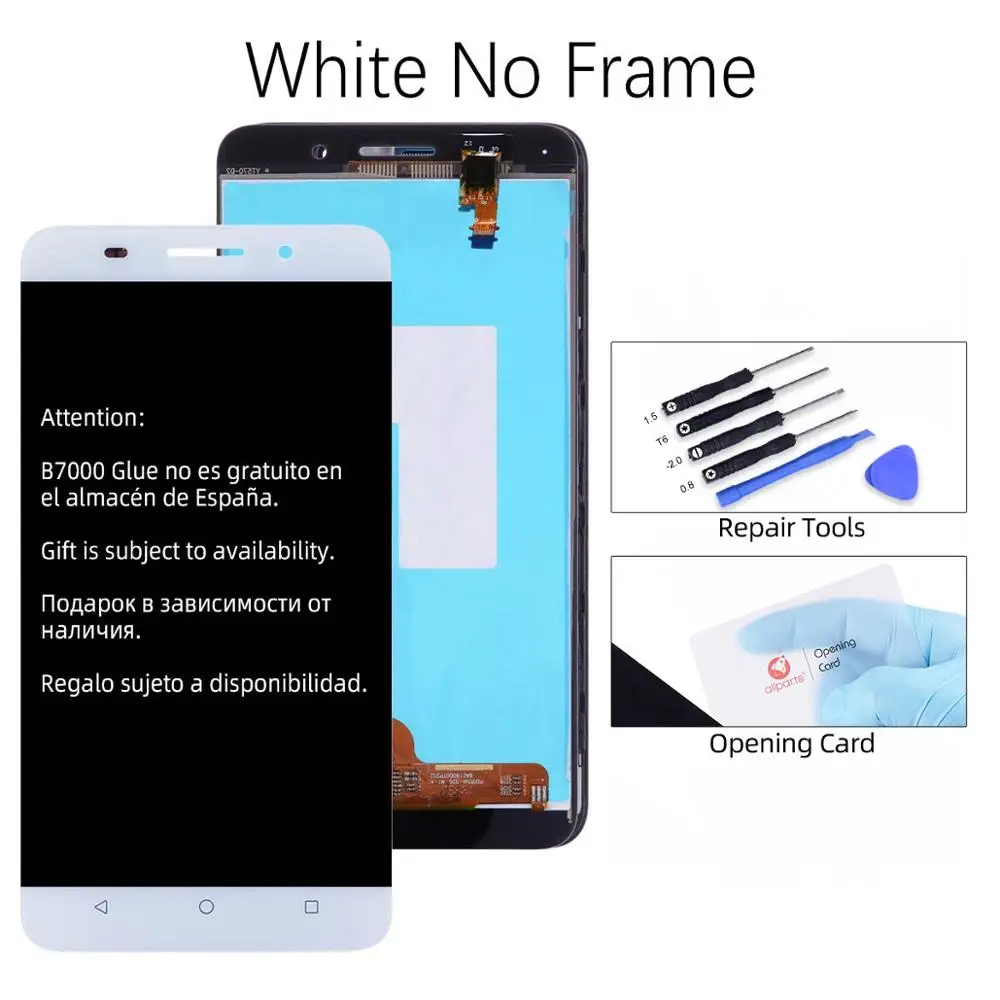 Дисплей для HUAWEI Honor 4X LCD в сборе с тачскрином на рамке 5.5'' черный белый золото - Цвет: White No Frame