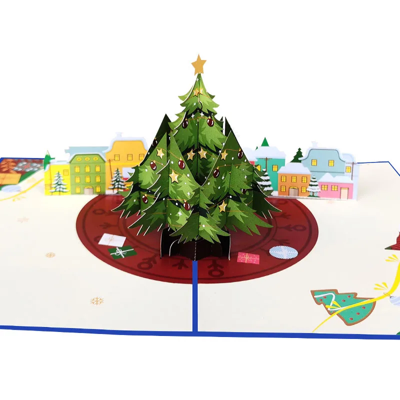 10 шт. всплывающие 3D-обои в виде рождественской елки |