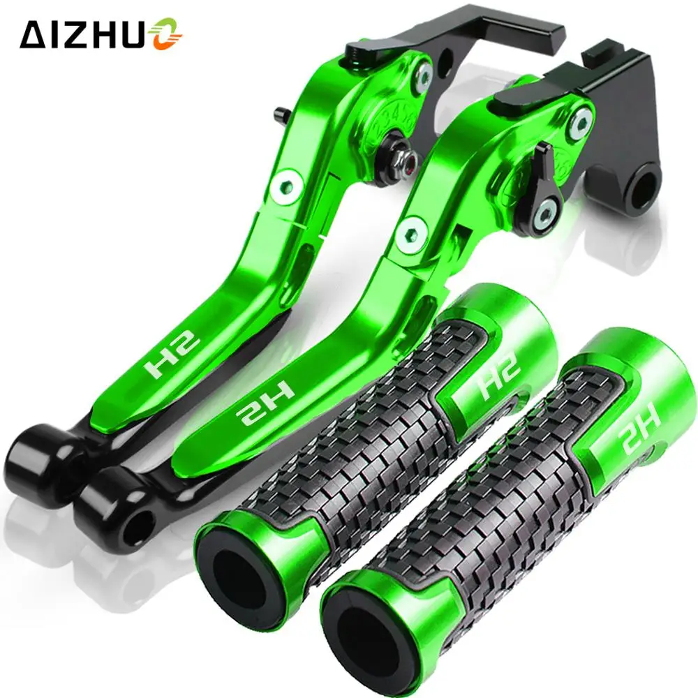 

Мотоциклетные Алюминиевые Регулируемые рычаги тормозной муфты для KAWASAKI H2 / H2R 2015 2016 CNC ручки руля ручки заканчиваются с логотипом H2