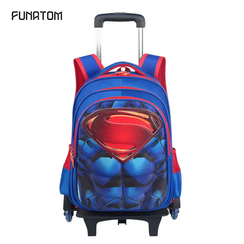 Детские школьные сумки на колесиках водонепроницаемый рюкзак для мальчиков и