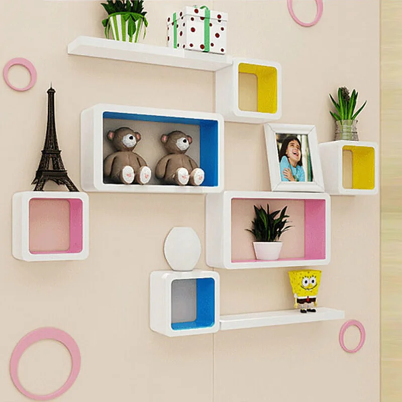 

Diverse combinations wooden wall shelf wall decoration simple creative lattice for bedroom living room wall deco clapboard