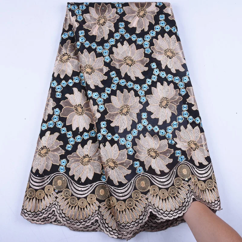 Нигерийская кружевная ткань из 100% хлопка 2020 Высококачественная африканская