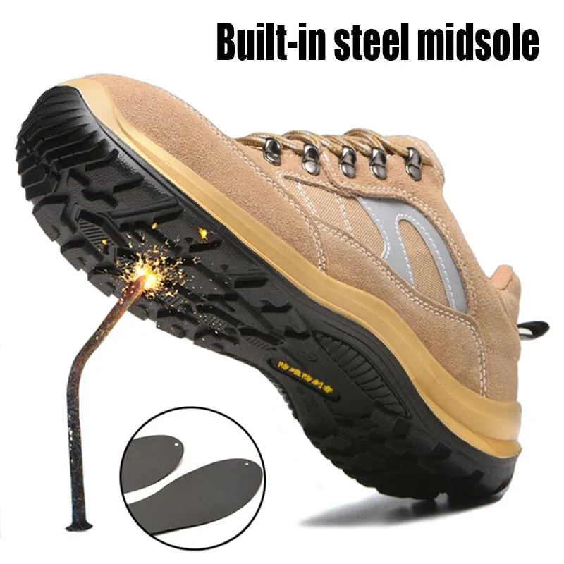 Защитные рабочие ботинки со стальным носком для мужчин и женщин непробиваемые