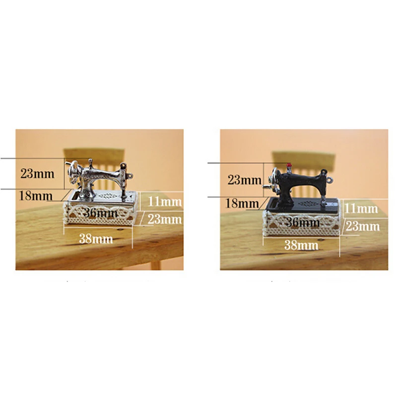 

2pcs/Set Hot 1:12 Mini Sewing Machine Simulation Home Furniture for Girl Doll House Decoration Dollhouse Miniature Accessories