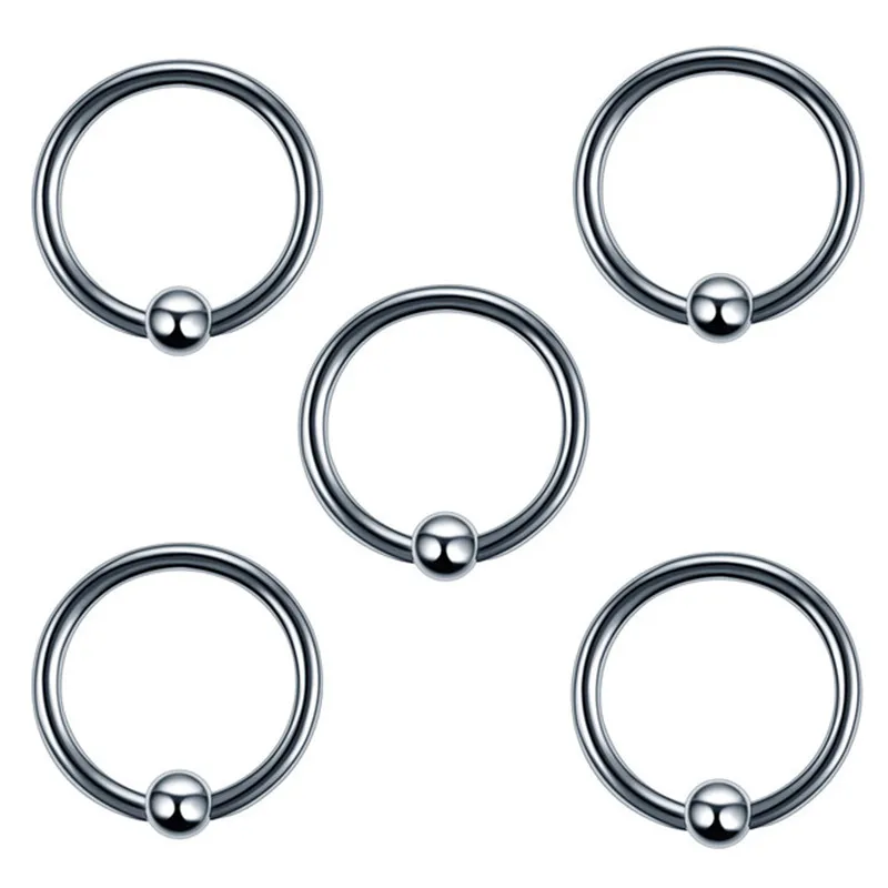 

5pcs Body Jewelry Lot Fake Nose Ring Goth Punk Lip Ear Clip On Fake Septum Piercing Stainless Steel Hoop Lip Hoop Rings Earrings