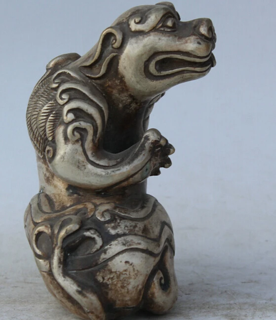 923 + 6 &quotСтарый китайский фэн-шуй Бронзовый Серебряный зверь животное бестиал