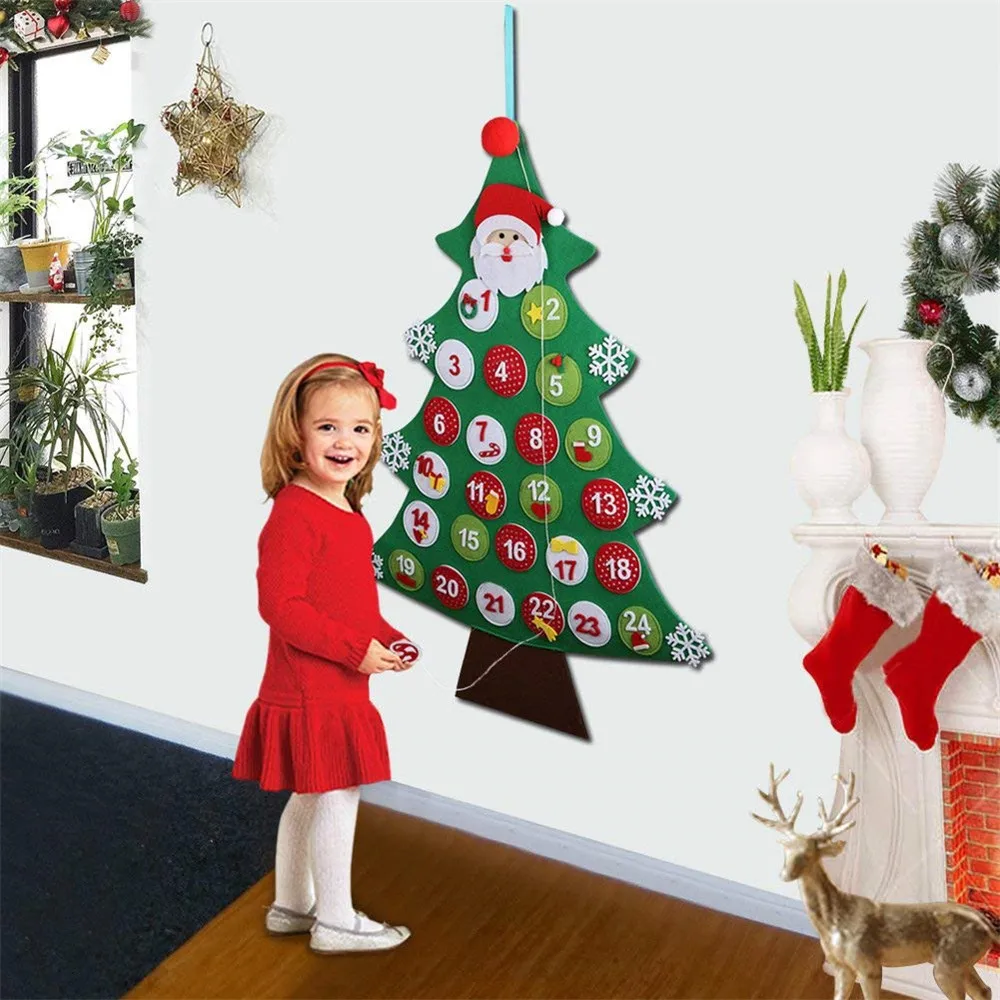 Рождественский календарь Дата 1 31 войлочный Новогоднее украшение Рождественская