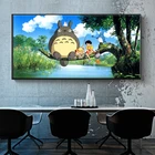Miyazaki Хаяо Тоторо мультфильм искусство на холсте живопись плакат и принты современное искусство для детей Спальня Настенная картина домашний декор