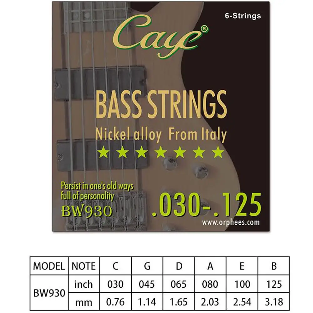 Басовые струны серии CAYE BW 4/5/6 шт. шестиугольные стальные басовые сменный прибор