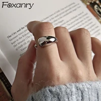 foxanry minimalist 925 stamp rings for women new fashion water drop handmade birthday party finger jewelry gifts