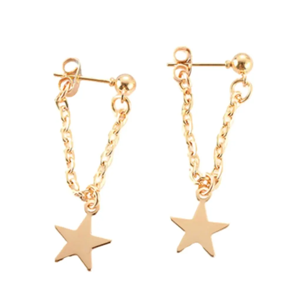 Последняя простая короткая звезда цепочка задняя подвеска серьги-гвоздики