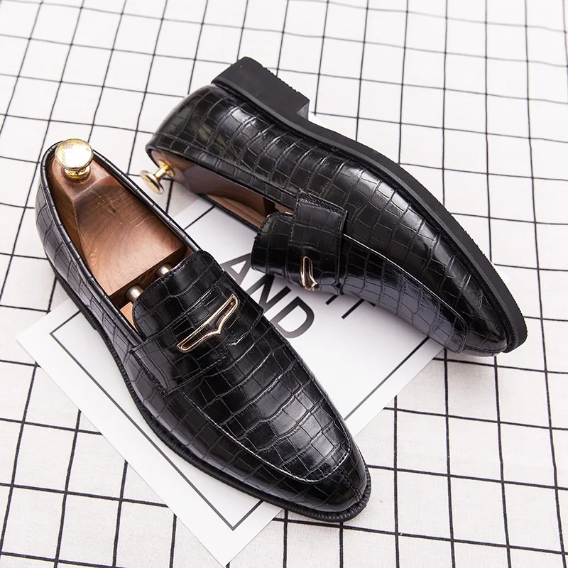 

Skin Shoes Formal Shoes For Men Casual Fashion Black Leather Loafers Luxury Mens Mules Lather Dress Man Summer Sneakers