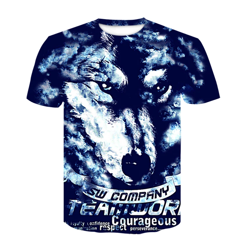 Новая крутая футболка с 3D принтом волка для мужчин и женщин модная в стиле хип хоп