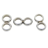 50pcs stainless steel double donut spacer beads ring round leather cord rope two hole welded soldered findings