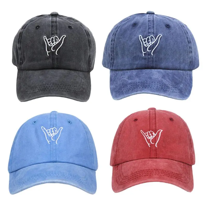 

Женская и мужская бейсбольная Кепка с вышивкой на пальцах, винтажная однотонная уличная Кепка в стиле хип-хоп с регулируемой застёжкой