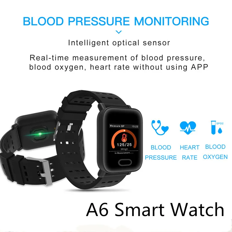 

Смарт-браслет A6 mi band 5, Bluetooth, шагомер, монитор сна, напоминание о необходимости двигательной активности, Двухцветный силиконовый ремешок ...