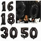 40 дюймов, черный воздушный шар, баннер, 18, 21, 30, 40, 50, 60, украшение для дня рождения, буква на день рождения для взрослых, фольгированный воздушный шар с цифрами, Детские воздушные шары