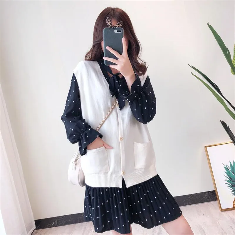 2019 Осень Новый Дикий v-образным вырезом карман простой сплошной цвет без рукавов