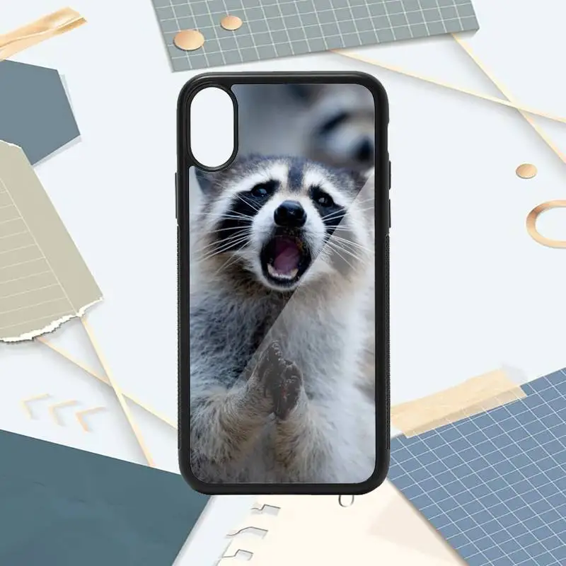 

Raccoon cute animal Phone Cases PC for iPhone 11 12 pro XS MAX 8 7 6 6S Plus X 5S SE 2020 XR