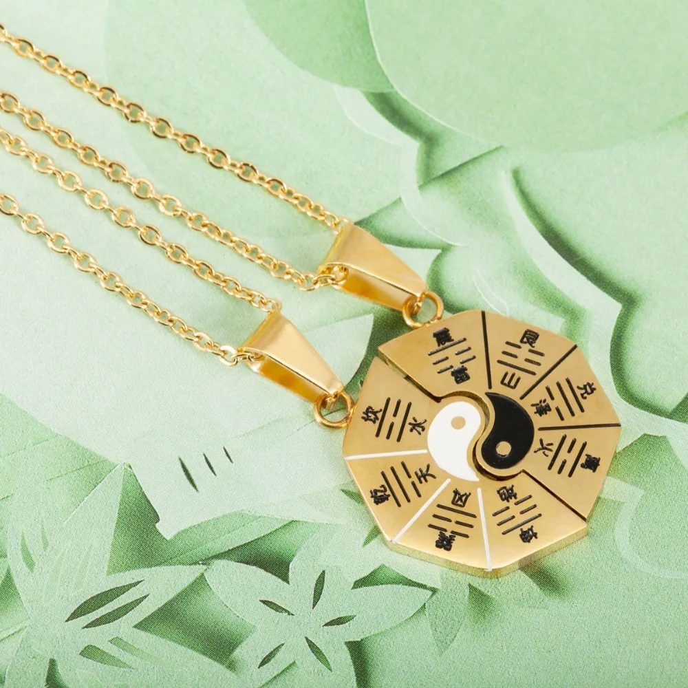 Мужское ожерелье с кулоном LOOKER из нержавеющей стали в стиле Тай-Чи Инь-Янь